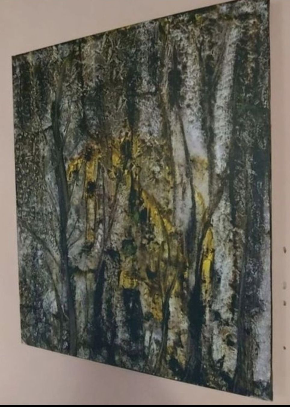 Dipinti: Gemälde Waldmotiv  Baumstämme handmade 40×50 – Nuovo (secondo la descrizione) da Riehen venduto da Steinbock1970 2