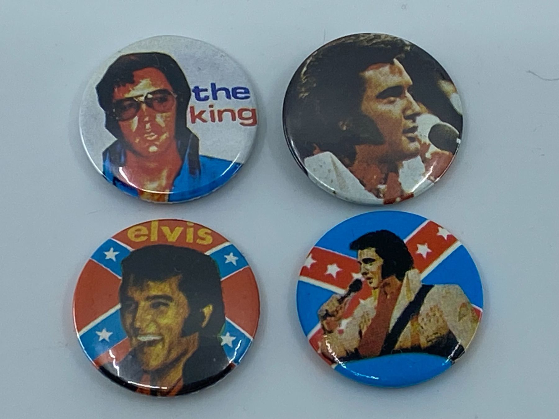 Placchette & Badge: 12x Vintage Elvis Presley Button ca. 2.4cm – Usato da Langwiesen venduto da Restposten-24 1