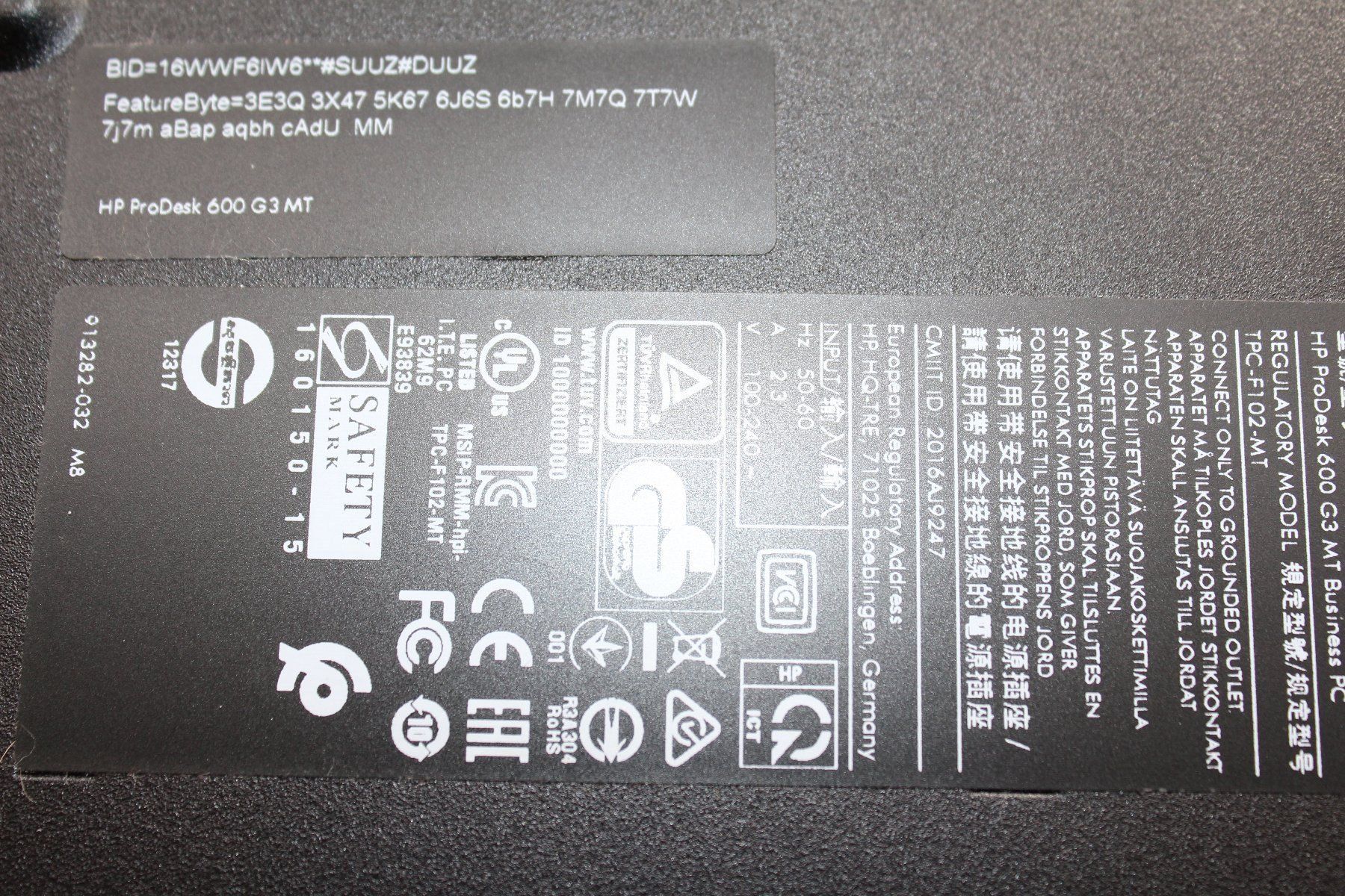 Hewlett Packard PC: HP ProDesk 600 G3 TWR defekt – Difettoso da Luzern venduto da EchoScout 3