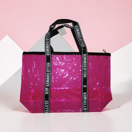 Accentra Strandtasche transparent neonpink