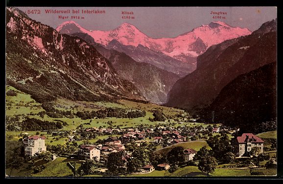 Ansichtskarten: Wilderswil bei Interlaken, Dorf mit Eige – Gebraucht aus Berlin von bartko-reher