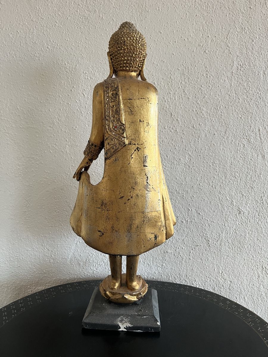 Statuette: Statue Buddha vergoldet mit Sockel – Usato da Perlen venduto da Chregle1 2