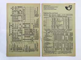 Chur Thusis Postauto PTT Bahn RhB Fahrplan Auszüge 1973