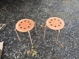 Coole Vintage Barhocker, Werkstatthocker - 2 Stk.