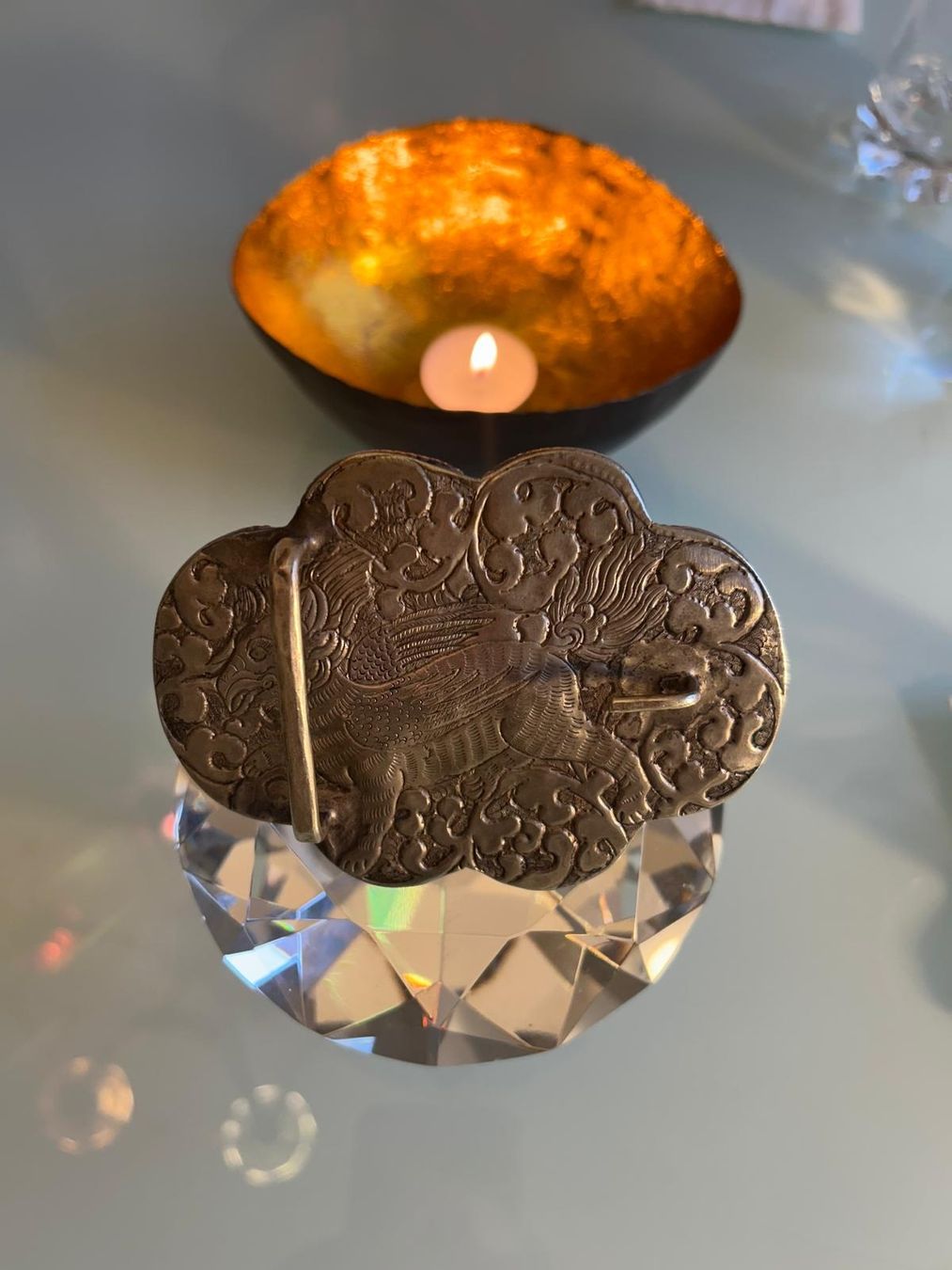 Fibbie per cinture: Gürtelschnalle original Tibet Silber mit Bernstein – Usato da Jona venduto da HappyHappyHappyHappy 1