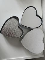 3x Herzschachteln silber für Geschenke 