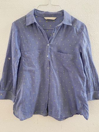 Zara Bluse blau gepunktet (Grösse S)