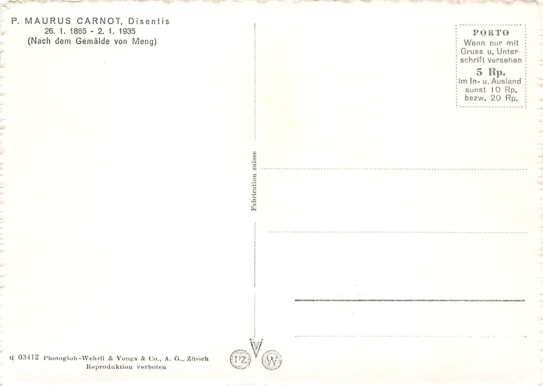 Cartoline postali: Disentis, Maurus Carnot – Usato da Ottikon b.Kemptth. venduto da Neptun1974 1