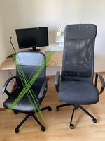 Bürostuhl schwarz drehbar Rollen neuwertig