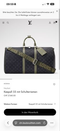Reisetasche Louis Vuitton Keepall 55 Kaki