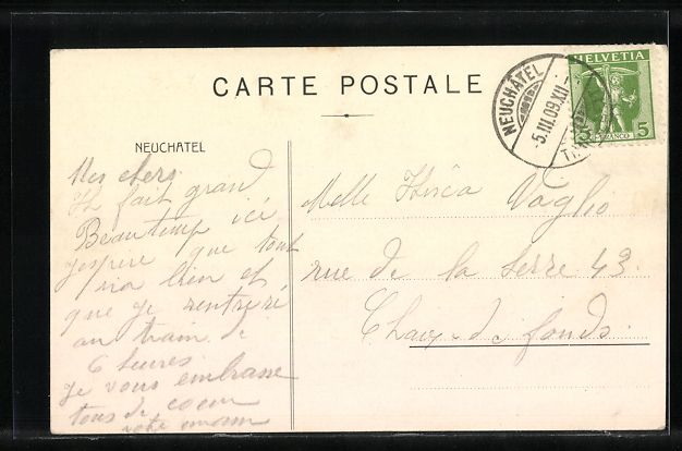 Cartoline postali: Neuchatel, Hotel des Alpes et Terminus – Usato da Berlin venduto da bartko-reher 1