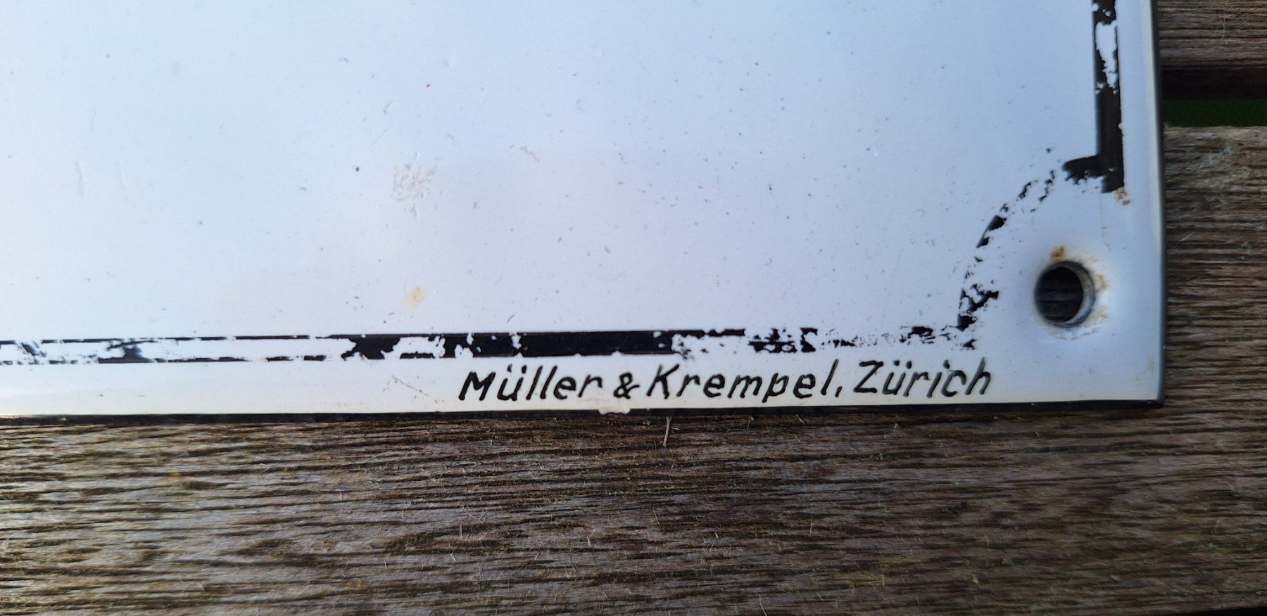 Insegne: Antikes Emailschild Wartzimmer – Usato da Weinfelden venduto da JoeBaer 1