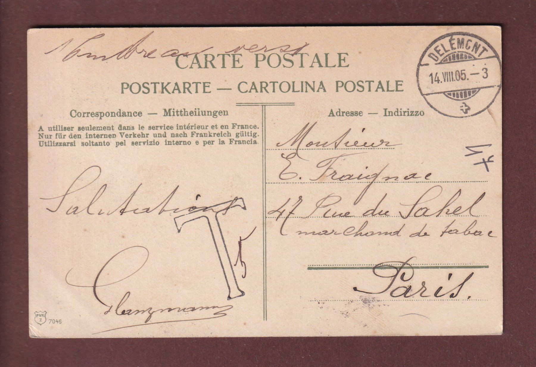 Cartoline postali: AARMÜNDUNG bei Thun - 1905 – Usato da Pully venduto da nicecards 1