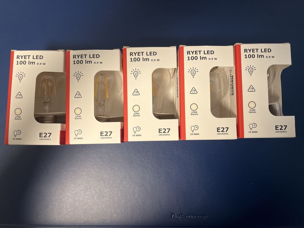 Ikea RYET LED Lampe, E27, 100lm, Neu & Original (5 Stk) (Gebraucht) in ...