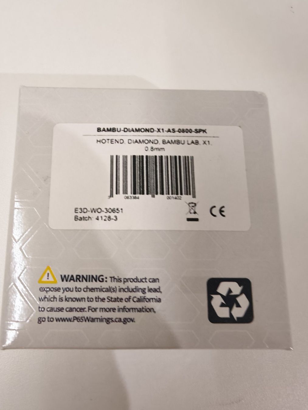 Bambu Lab Filamento: Bambu Lab / E3D DiamondBack Hotend 0,8 mm (X1/P1) – Nuovo e nell'imballaggio originale da Lupsingen venduto da sacha2026 2