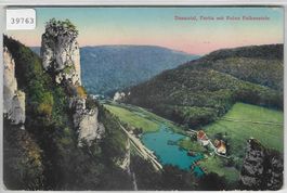 Donautal - Partie mit Ruine Falkenstein - Litho