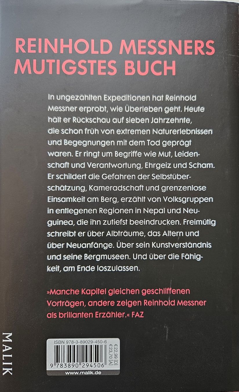 Libri: Reinhold Messner - Über Leben – Usato da Seengen venduto da Weitergeber 1