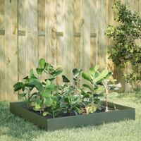 vidaXL Hochbeet Olivgrün 100x100x26 cm Stahl