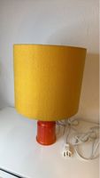 Lampe vintage abat-jour jaune moutarde style retro 💡