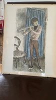 Flötenspieler, Lithografie signiert und nummeriert,W.Sautter