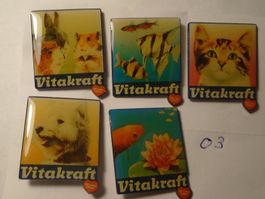 5 ver Vitakraft  Tierwelt Motive Pins (O3)