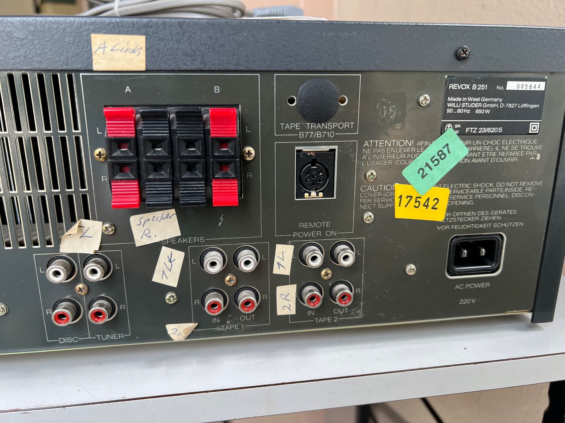 Revox Amplificatori: Revox B251 integrierter Verstärker – Usato da Gebenstorf venduto da Secondtronik 8
