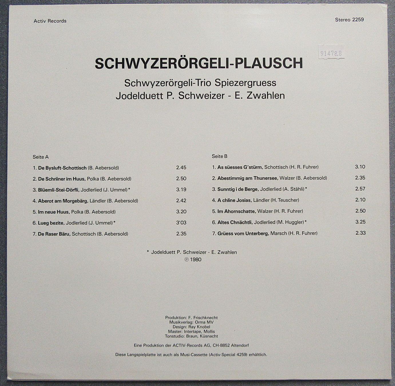 Dischi in vinile: Schwyzerörgeli-Plausch • LP ab CHF 5.00 – Usato da Auenstein venduto da Padabimbim 1