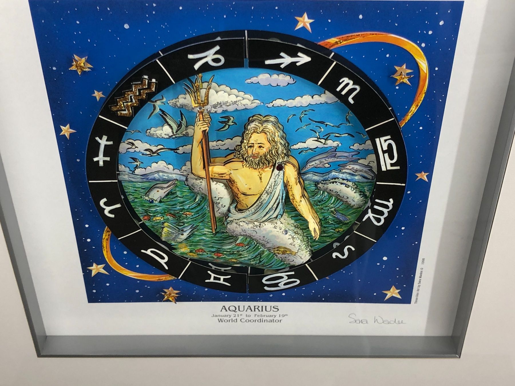 Dipinti: 3D Bild / Sternzeichen Wassermann / 40x40cm - Silber – Nuovo e nell'imballaggio originale da Bergdietikon venduto da Garak 1