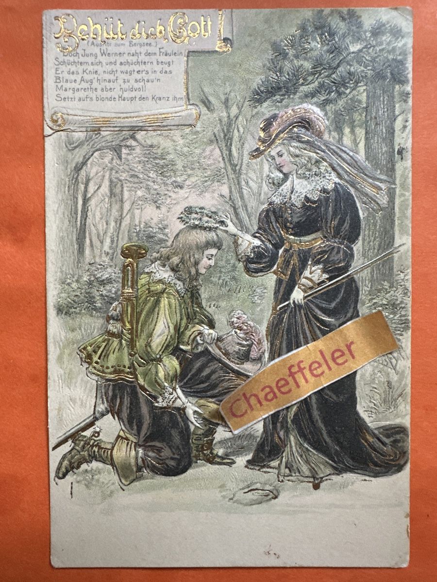 Cartoline postali: Antike Postkarte "Behüt dich Gott", um 1900  – Usato da Zürich venduto da Chaeffeler