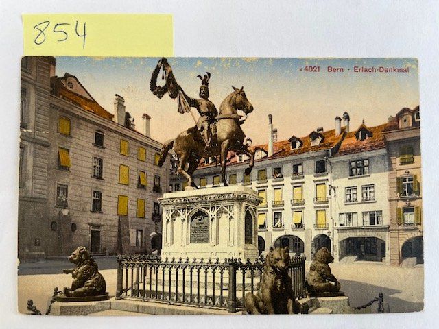 Cartoline postali: alte Ansichtskarte Bern Erlach-Denkmal, 1916 mit Stempel – Usato da Niederwil AG venduto da dahu75