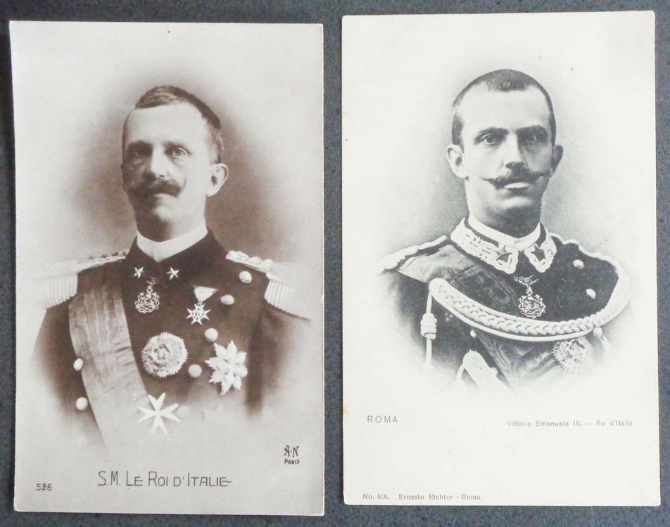 ITALIA ca. 1910: S. M. Re Vittorio Emmanuele III., 2 cartol. (Gebraucht ...
