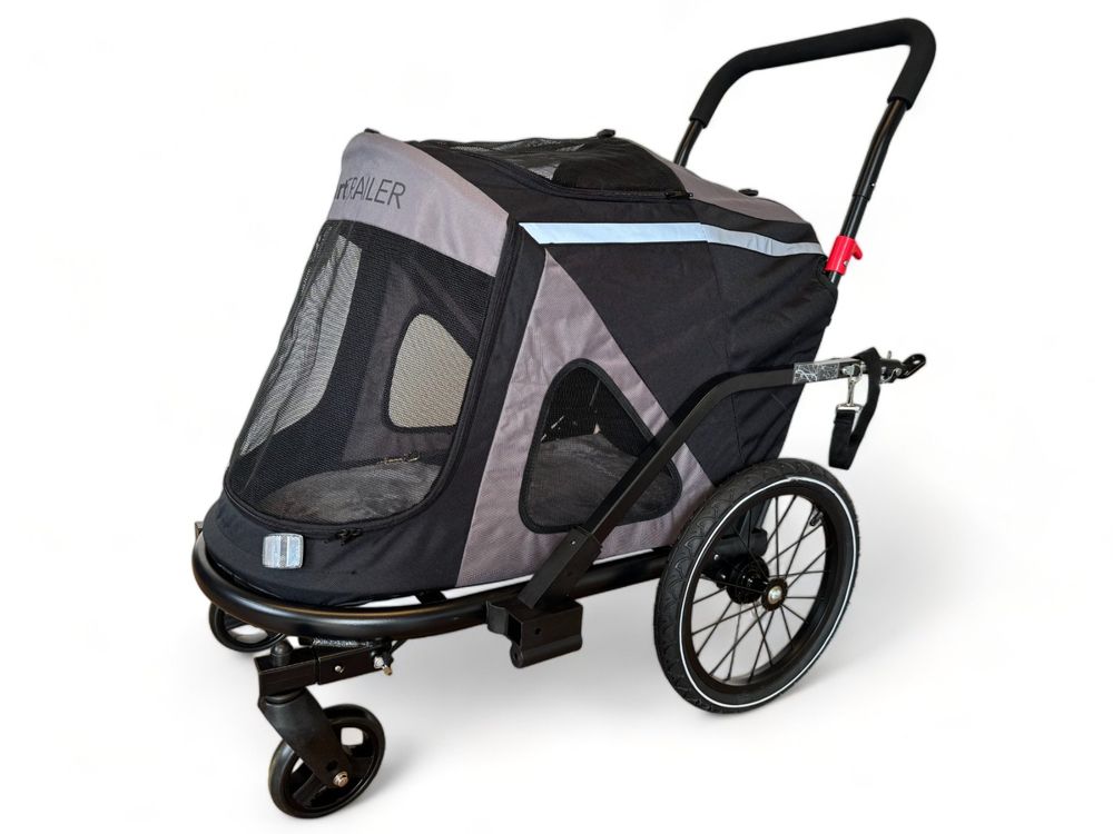 Innopet Hercules 2-in-1 Hundebuggy & Fahrradanhänger - Bis 50 Kg, Gelb/grau