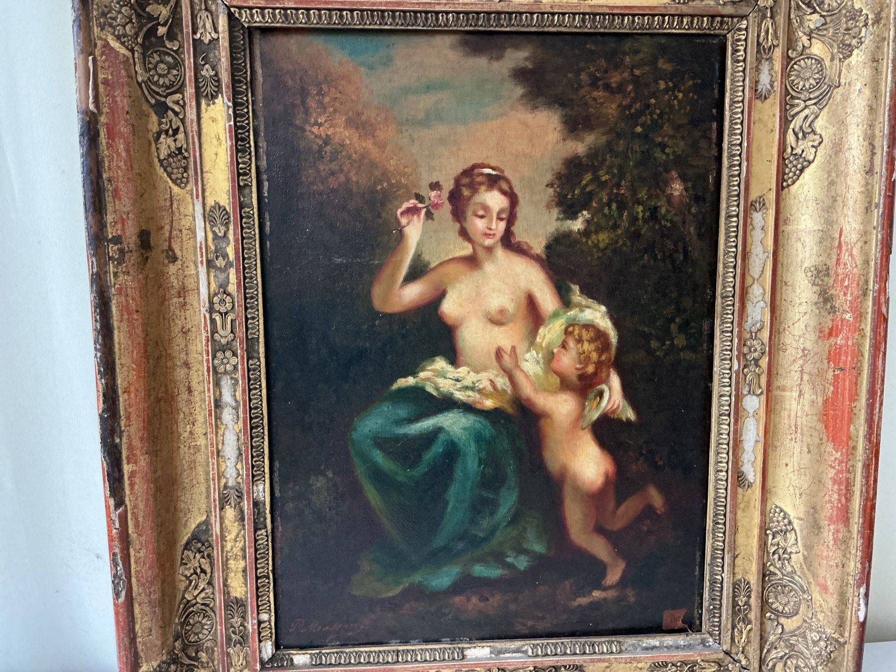 Dipinti: Antikes Gemälde Frau mit Putti – Usato da Bern venduto da vielerart 5