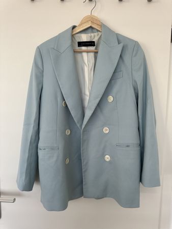 Veste croisée ZARA Femme, Taille M, bleu pastel, comme neuf!