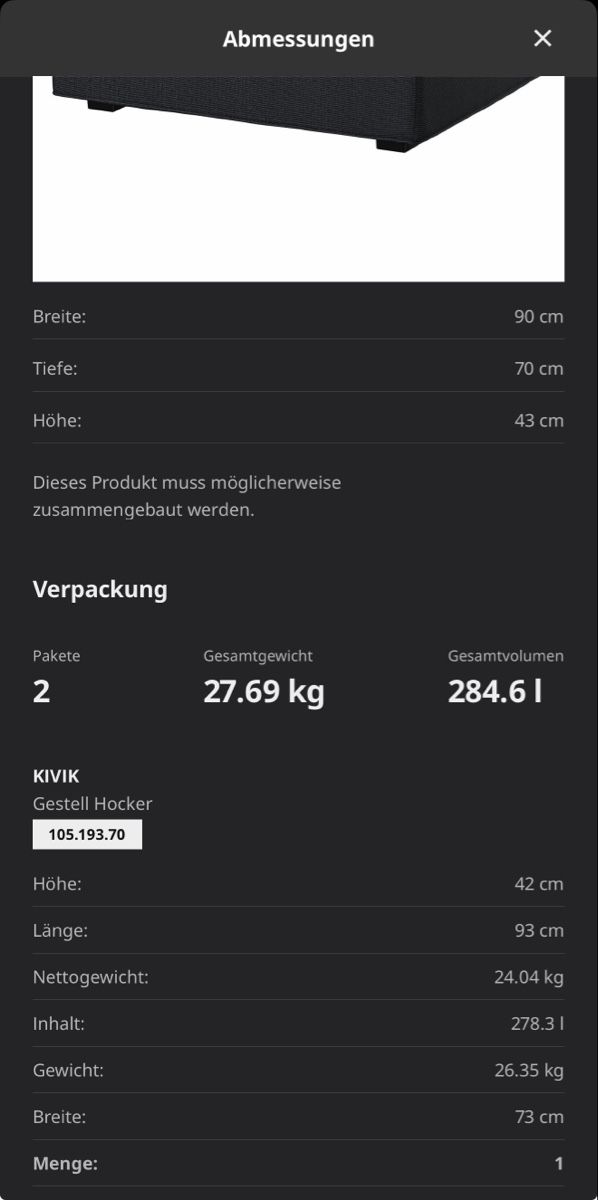 Ikea Hocker: Ikea Hocker mit Aufbewahrung – Neu (gemäss Beschreibung) aus Hunzenschwil von VanessaB39 2