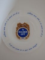 Halden Gut Bier Werbe-Aschenbecher Opal Glas Vintage 