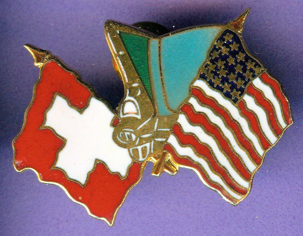 Placchette & Badge: Fahne  SCHWEIZ  AMERIKA – Usato da Winterthur venduto da Sammleroase