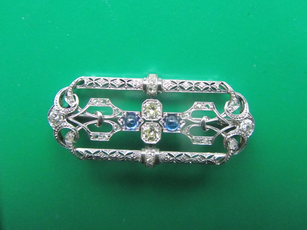 Grande Broche Art Déco Brillante - Bijou Vintage à Piquer - Occasion