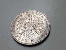 🇩🇪 Prussia 5 Mark 1904 D Silver - XF