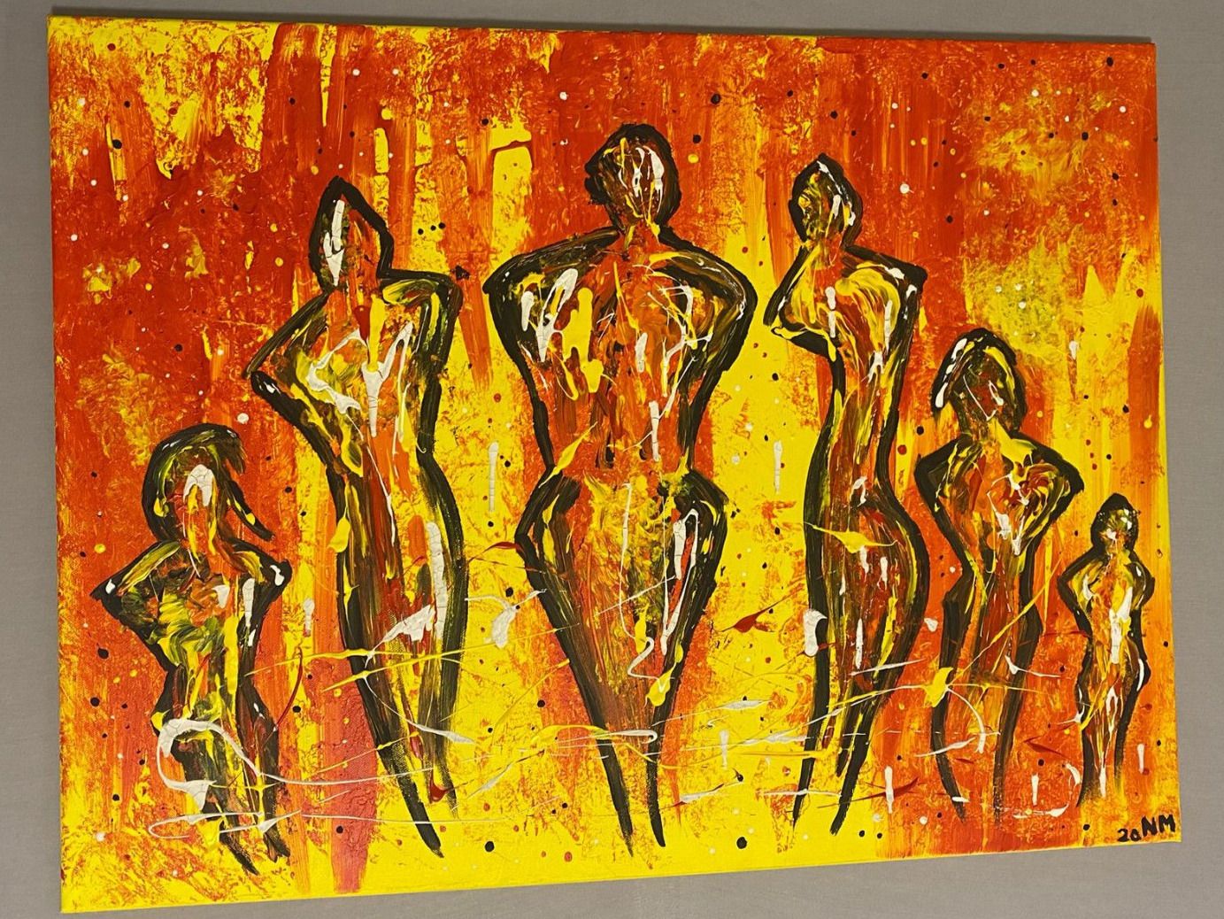 Dipinti: Acrylbild - Feuerhorde – Usato da Chur venduto da bemaha