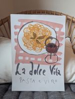 Original "La dolce Vita" Illustration Artwork 🖼️🎨🍷🍝