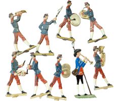 Zinnfiguren - Musikkapelle 9 Stück