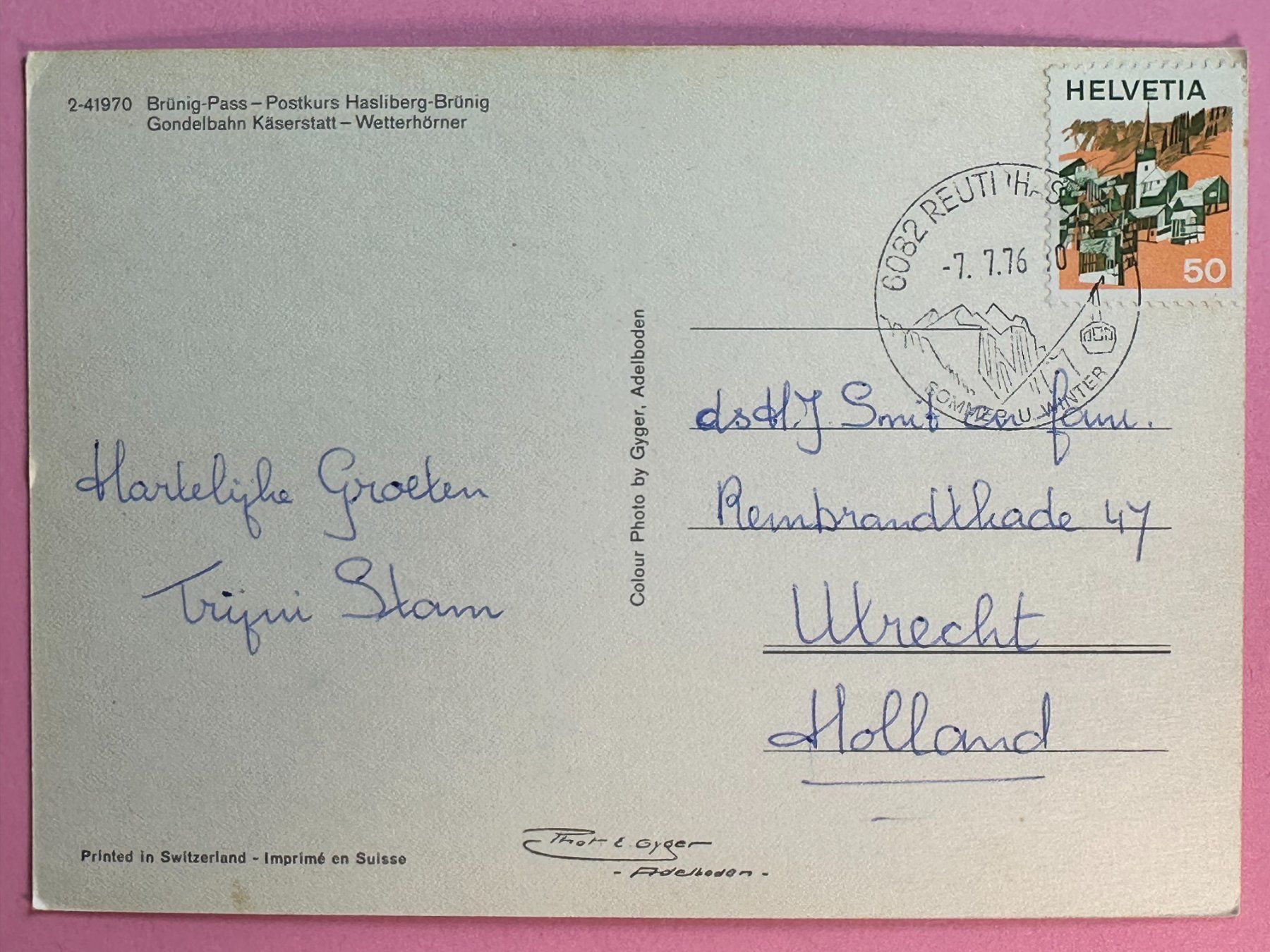 Cartoline postali: Brünig-Hasliberg - Postauto und Seilbahn – Usato da Steg VS venduto da danwer74 1
