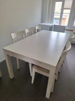IKEA - Esstisch ausziehbar / weiss / inkl. 6 Stühle