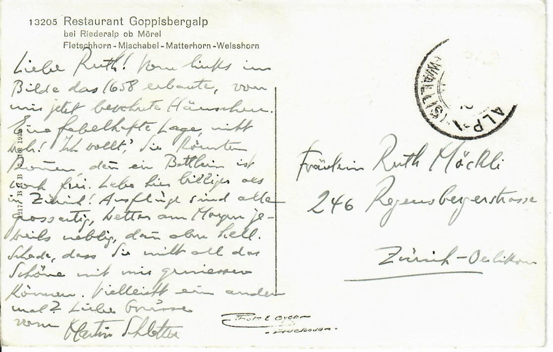 Cartoline postali: Restaurant Goppisbergalp bei Riederalp – Usato da Hochdorf venduto da Ziegel-16 1