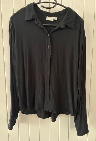 Schwarze Hemdbluse von Kaffe, Grösse 38, 100% Viskose