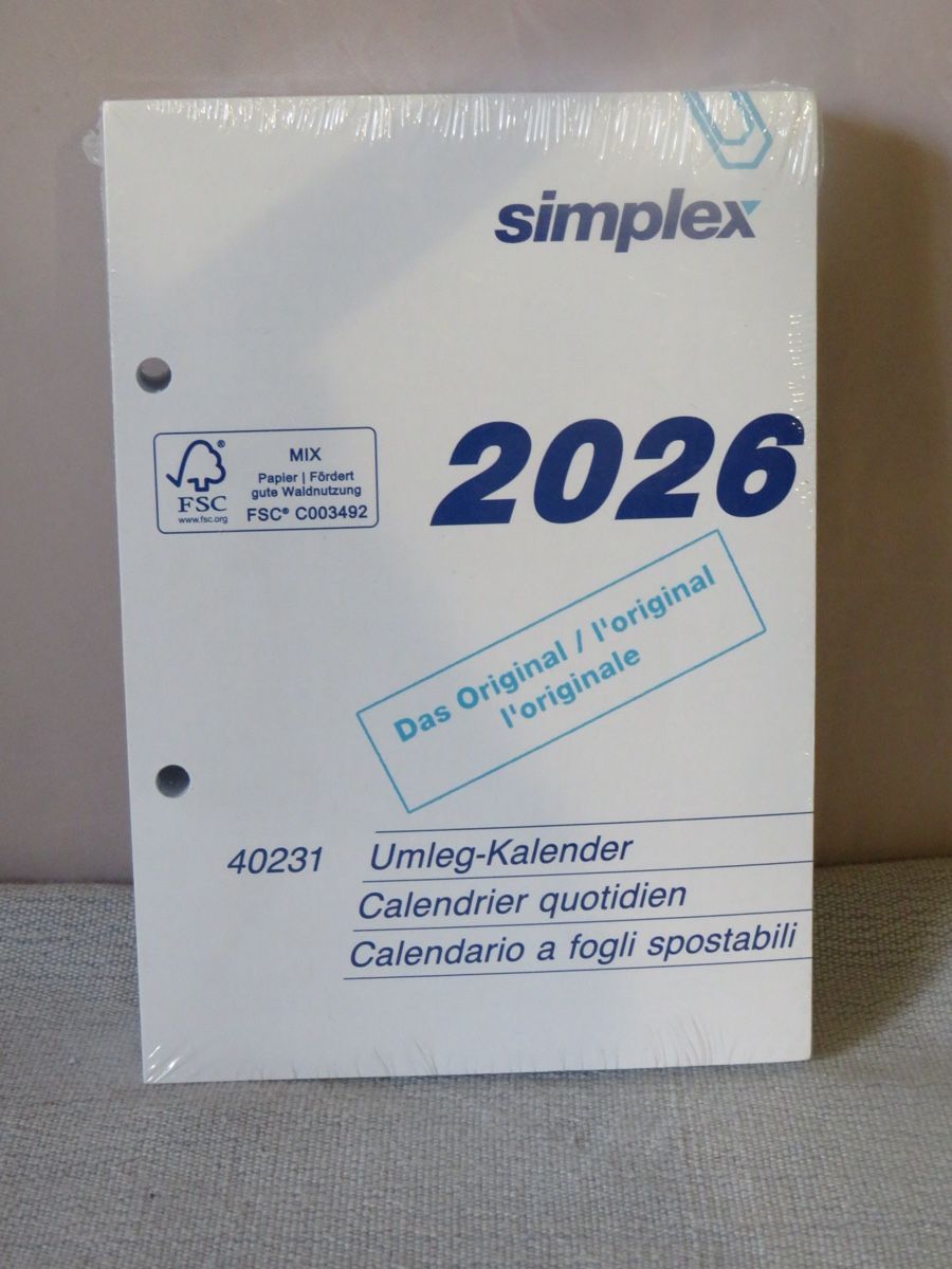 Calendari: Simplex Umleg-Kalender 2026 neu und originalverpackt – Nuovo e nell'imballaggio originale da Elsau venduto da TDrazz_881