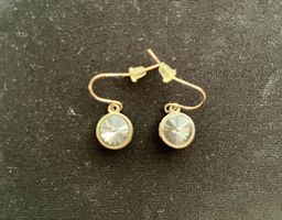 Silberohrringe mit Strass, neuwertig