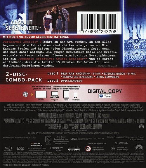 Tous les DVDs: Paranormal Activity 3 (BR-DVD-Dig.Copy) – Neuf (Voir description) à Volketswil par Fraese1 1