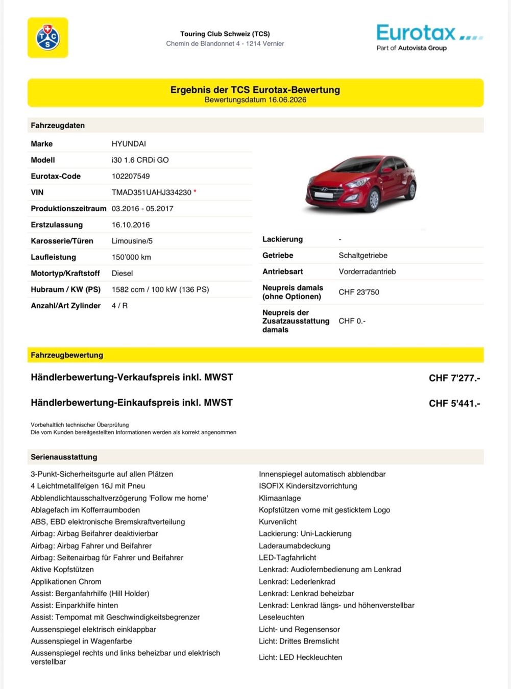 Hyundai Automobili: Hyundai i30 Go mit eingebauter Webasto Standheizung – Usato da Wetzikon ZH venduto da Madi68 5